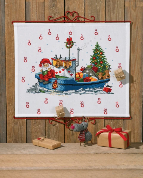 Broderikit Julemand i båd B5125/58 58 x 48 cm