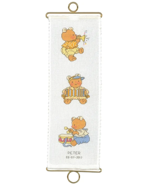 Broderikit Happy Friends 10 x 30 cm m/5188/10