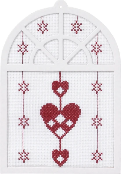 Broderikit Hjerter 15 x 20 cm