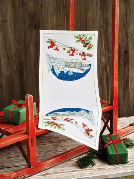 Broderikit Skiløb 27 x 65 cm