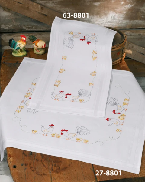 Broderikit Hønsefamilien 40 x 80 cm
