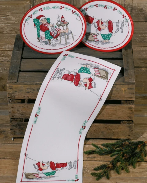 Broderikit Nissefar vasker 25 x 61 cm