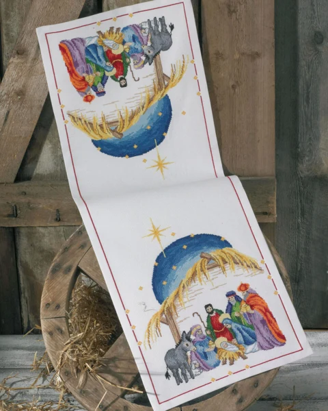 Broderikit Julekrybben 33 x 90 cm