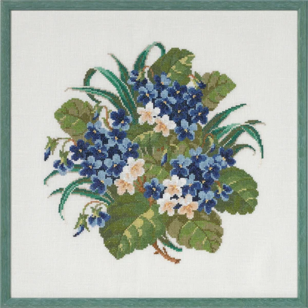 Broderikit Buket m/violer 37 x 37 cm