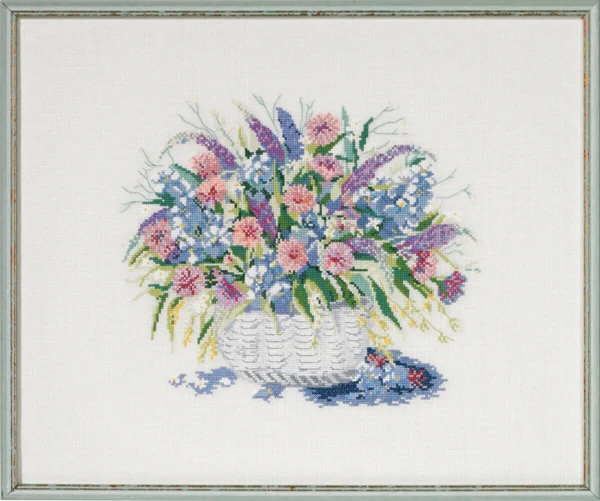 Broderikit Kurv m/ blomster II 48x40 cm
