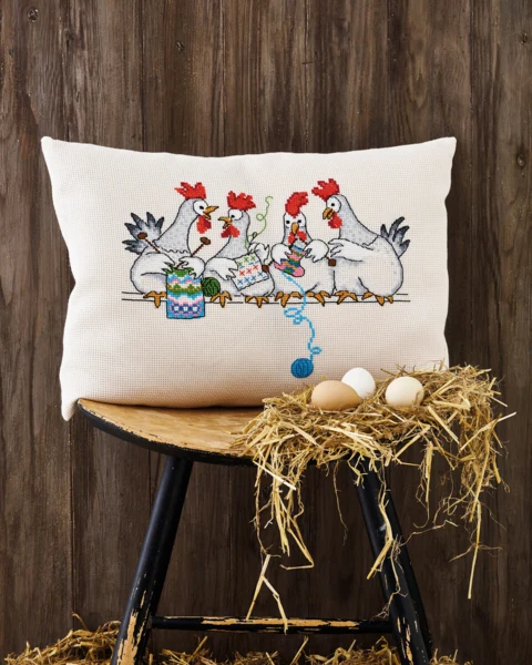 Broderikit Hønsesnak 58 x 40 cm