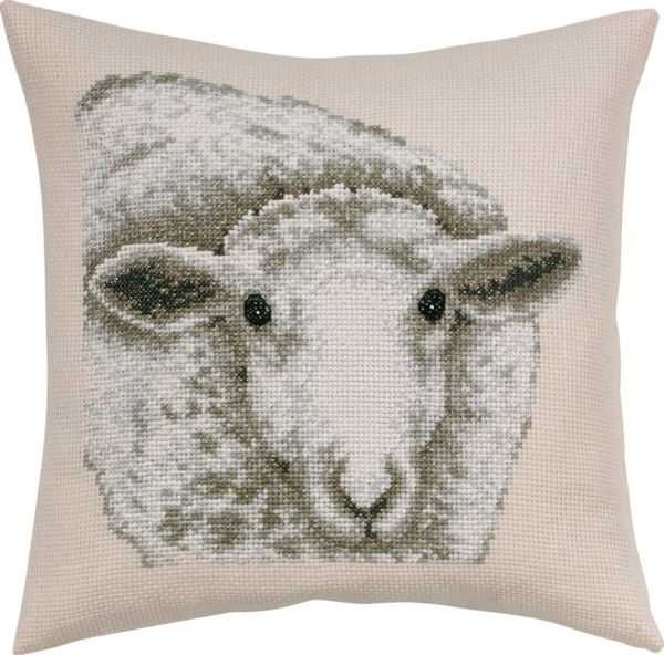 Broderikit Hvidt får 40 x 40 cm