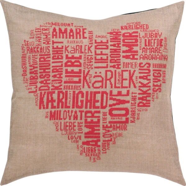 Broderikit Love pink 60 x 60 cm