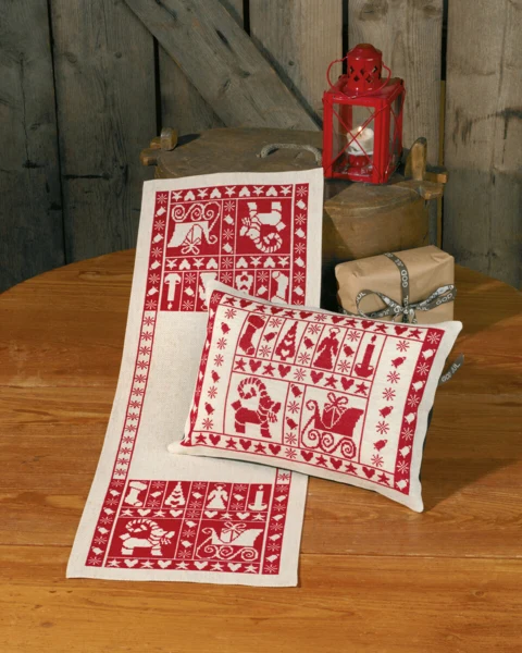 Broderikit Julestemning Aida pude 37x26cm