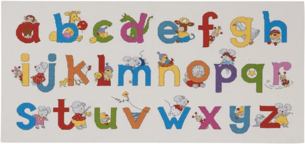 Broderikit Happy Friends ABC R5391 30 x 65 cm