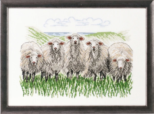 Broderikit Får på marken R5344 41 x 29 cm