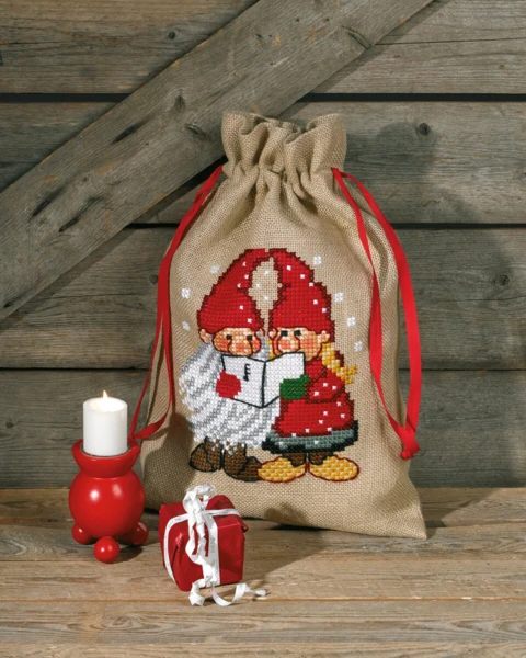 Broderikit Julesæk m/ syngenisser 39 x 55 cm