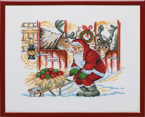 Broderikit Julemand & æbler R5798 25 x 20 cm