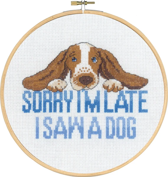 Broderikit Sorry I'm late F5810/20 20 Ø cm