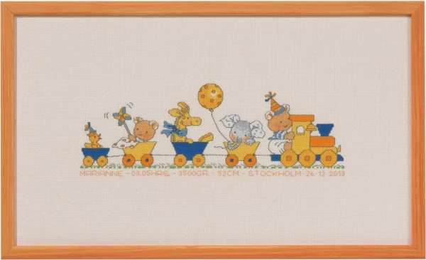 Broderikit Bobbi/tog 40x23cm