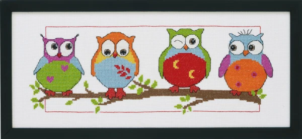 Broderikit Ugler R5496 36 x 15 cm