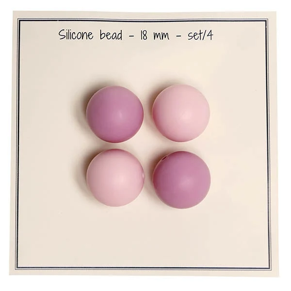 Go Handmade Silikone Perler 18 mm mix gammelrosa baby pink