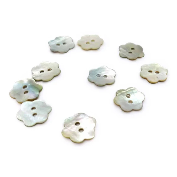 HobbyArts Perlemorsknapper Blomst 15 mm, 10 stk