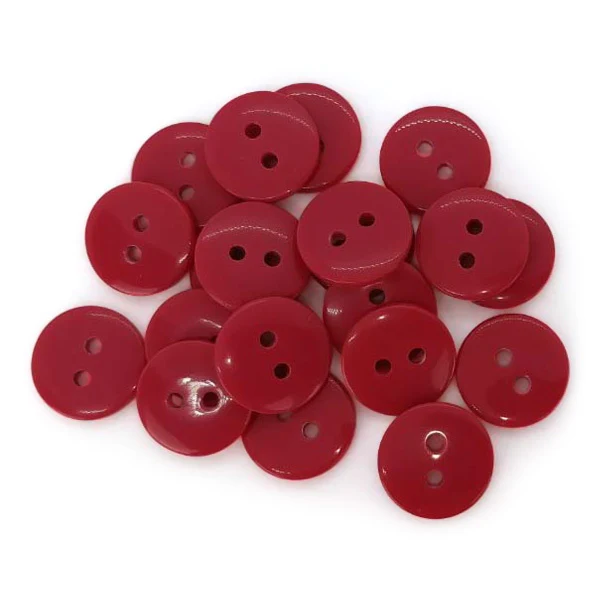 HobbyArts Runde Plastikknapper Mørk cerise, 20 stk