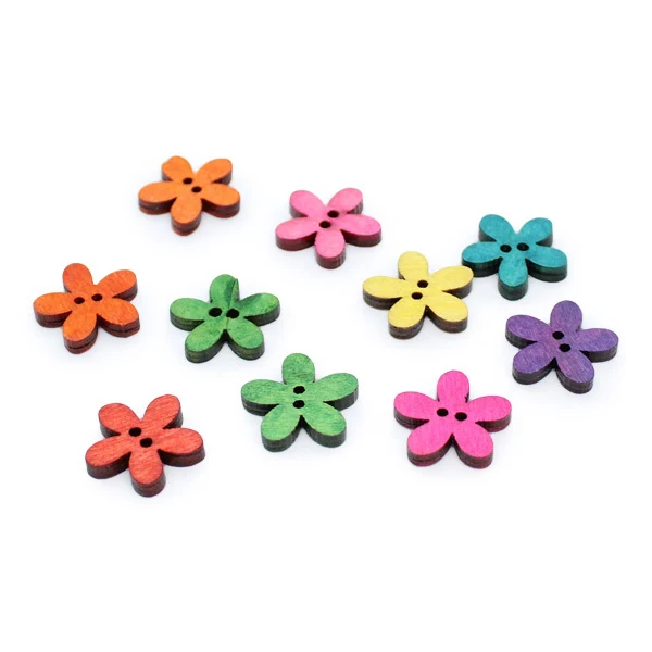 HobbyArts Træknapper Blomst, 20 mm, 10 stk