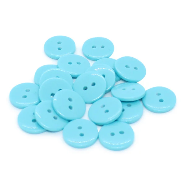 HobbyArts Runde Plastikknapper Lys aqua, 12,5mm, 20 stk