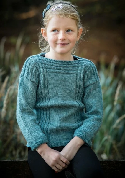 136-4 Sweater med rillemønster til børn