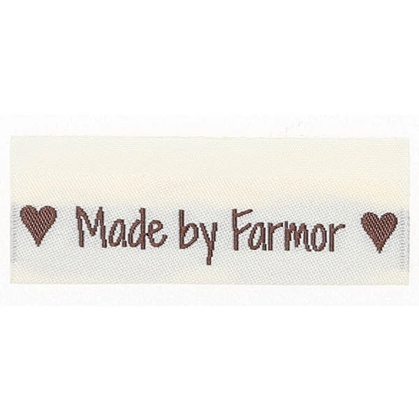 Go Handmade Vævet Label, Dobbeltsidet, 50 x 11,5 mm, 10 stk-Made by Farmor