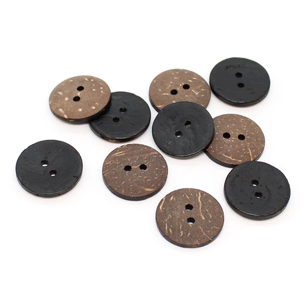 HobbyArts Farvede Kokosknapper Sort 20 mm, 10 stk