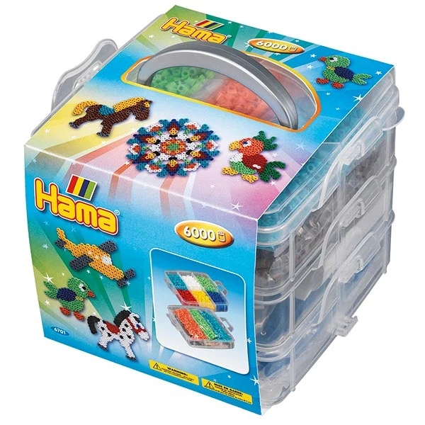 Hama Opbevaringsboks Lille, 6.000 perler, 3 plader