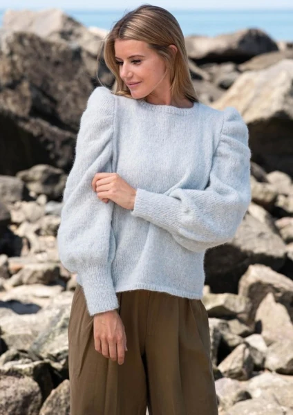 1816 Sweater med rynkede ærmekupler
