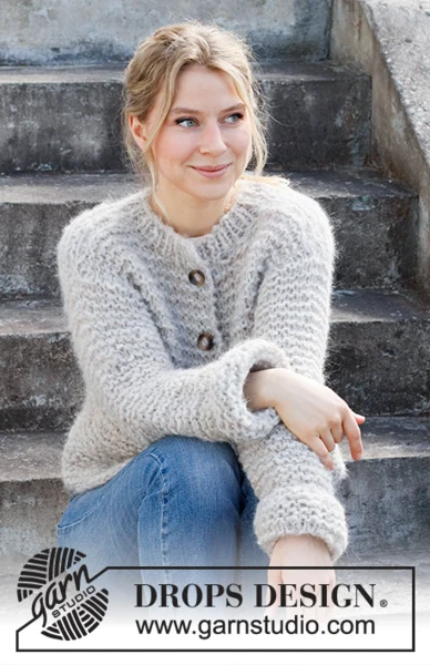 215-34 Campfire Snuggles Cardigan by DROPS Design