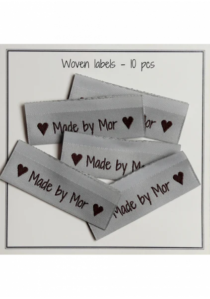 Go Handmade Vævede labels, Made by Mor, 50 x 11,5 mm, 10 stk