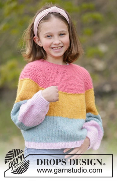 34-23 Candy Bar Jumper by DROPS Design