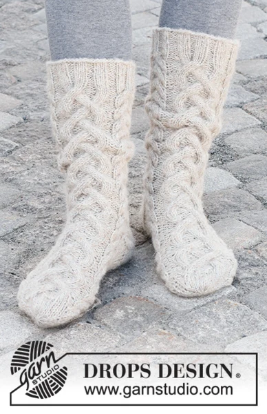 227-66 Cable City Socks by DROPS Design