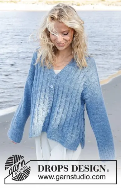 239-23 Bluebell Twist Cardigan by DROPS Design