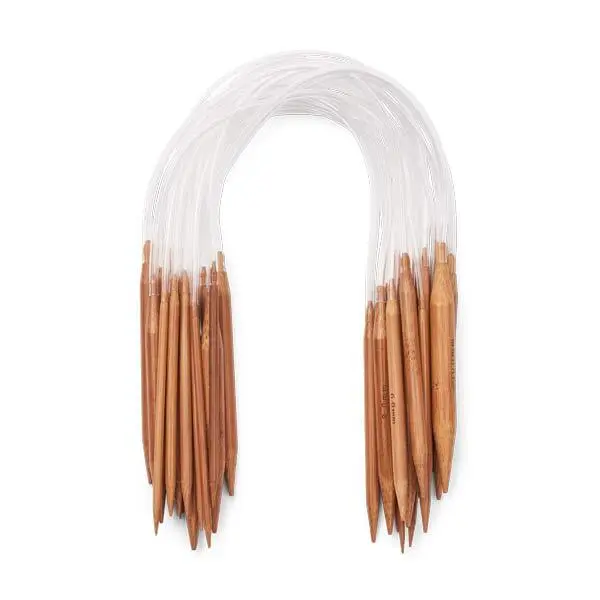 Bambus rundpindesæt, 18 størrelser, 2-12 mm - 40 cm