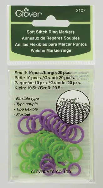 Clover Markeringsringe, Bløde (grøn/lilla)