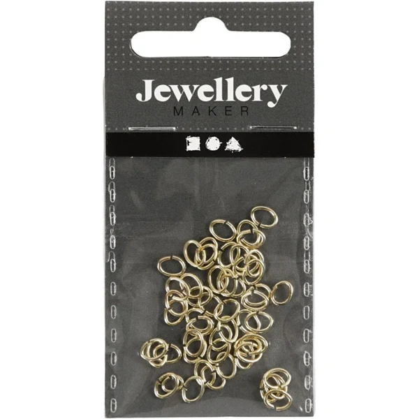 Ovale Metalringe, forgyldt