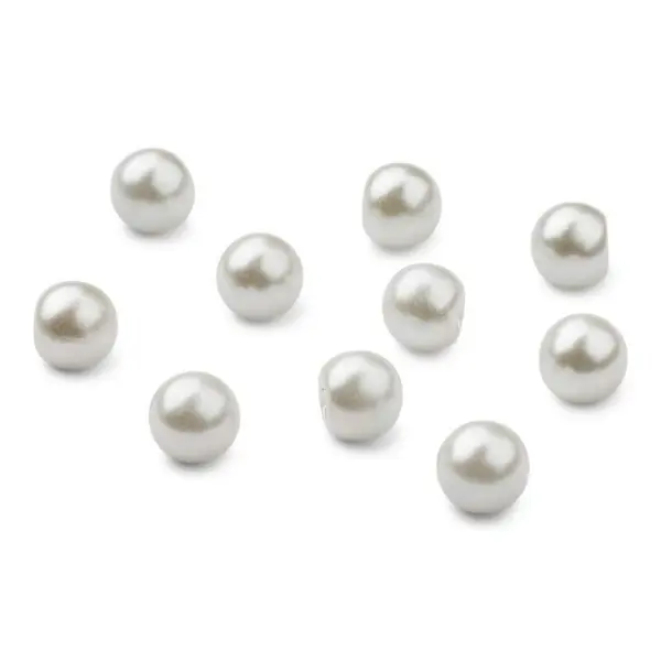 HobbyArts Perleknapper, Hvid, 12 mm, 10 stk