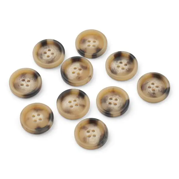 HobbyArts Beige/Sorte Knapper, 23 mm, 10 stk