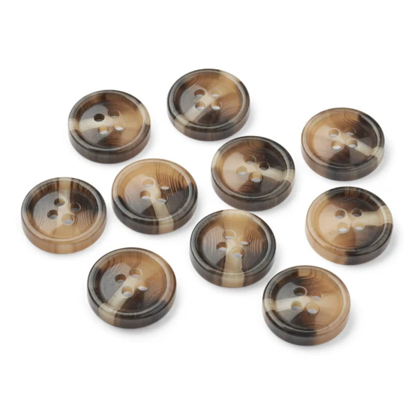 LindeHobby Brune Plastikknapper, 16 mm, 10 stk