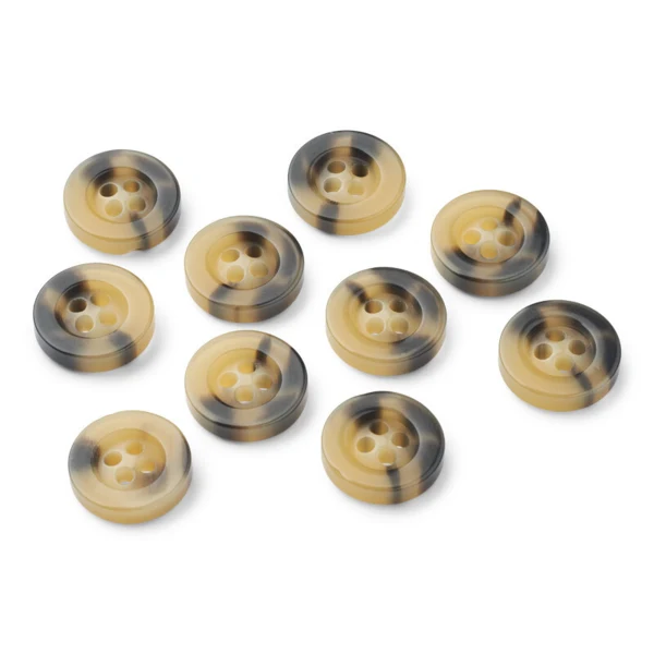 LindeHobby Beige/Sorte Plastikknapper, 24 mm, 10 stk