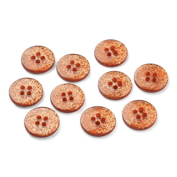 LindeHobby Glitter Knapper, Kobber, 15 mm, 10 stk