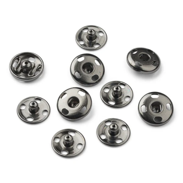 Trykknap sort 10mm 5 sæt