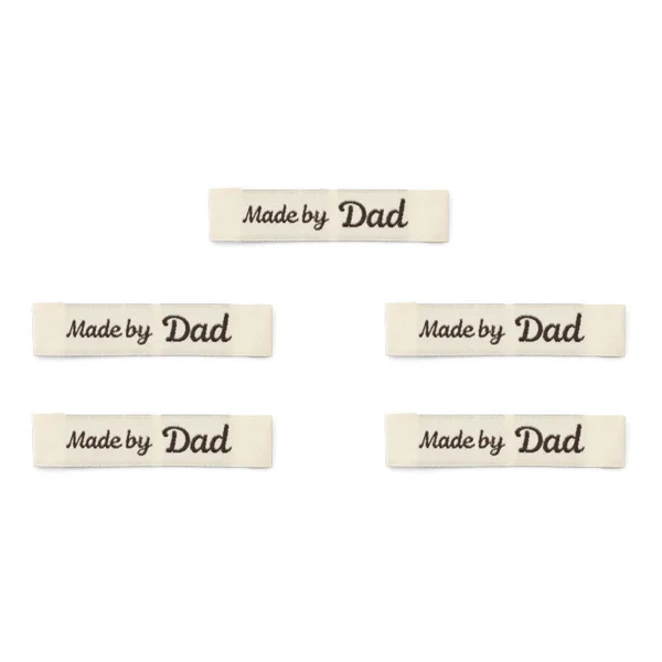 LindeHobby Made By Label (7 cm x 1 cm), Natur, Engelsk, 5 stk