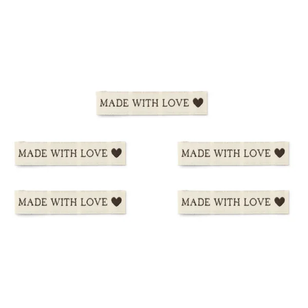 LindeHobby Made With Love, Label Med Motiv (7 cm x 1 cm)