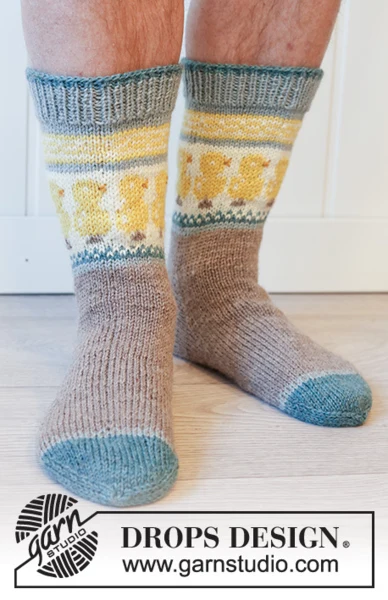 Dancing Chicken Socks by DROPS Design