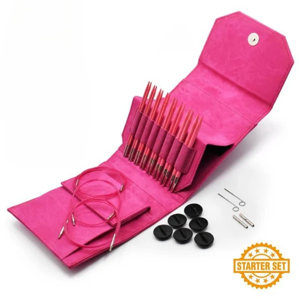 LYKKE Udskiftelige Rundpindesæt Blush, Fuchsia, 13 cm,