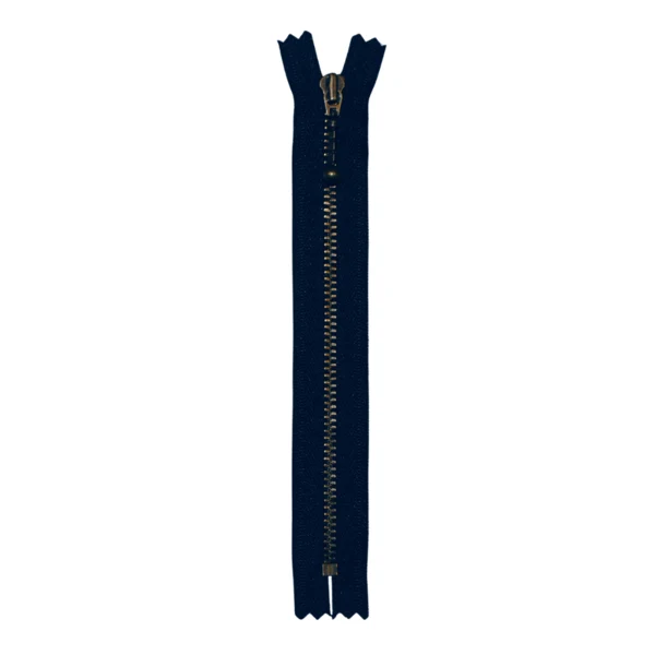 KK Fast Lynlås Antik Messing 4 mm 17 cm 560 Marine