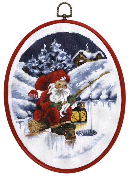 Broderikit Nisse fisker 20 x 26 cm m/5958/30